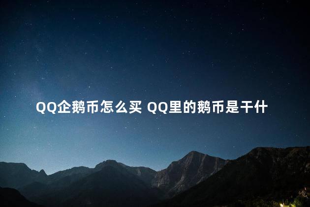 QQ企鹅币怎么买 QQ里的鹅币是干什么用的